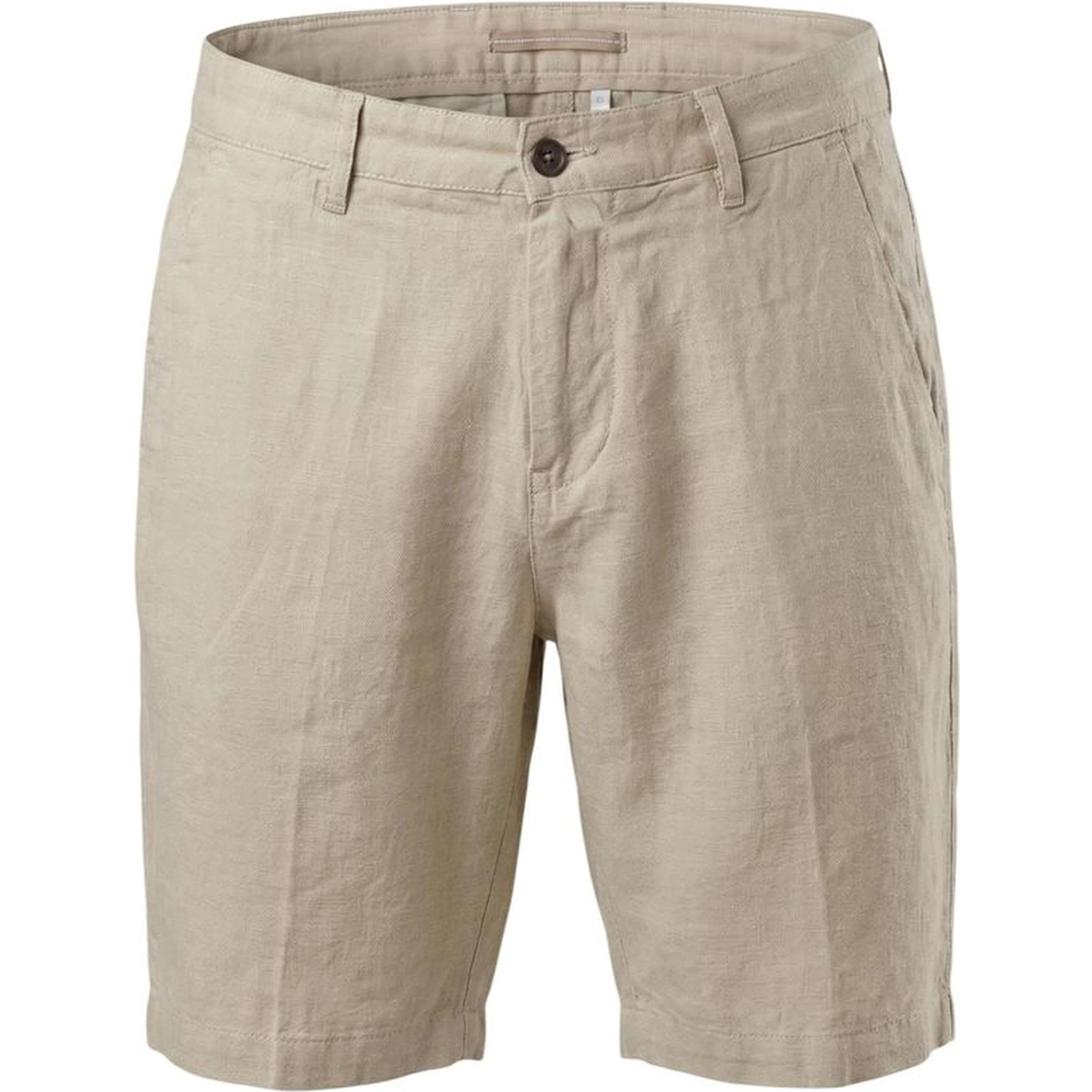 Beige Linen Bermuda Shorts
