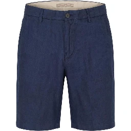Blue Linen Bermuda Shorts