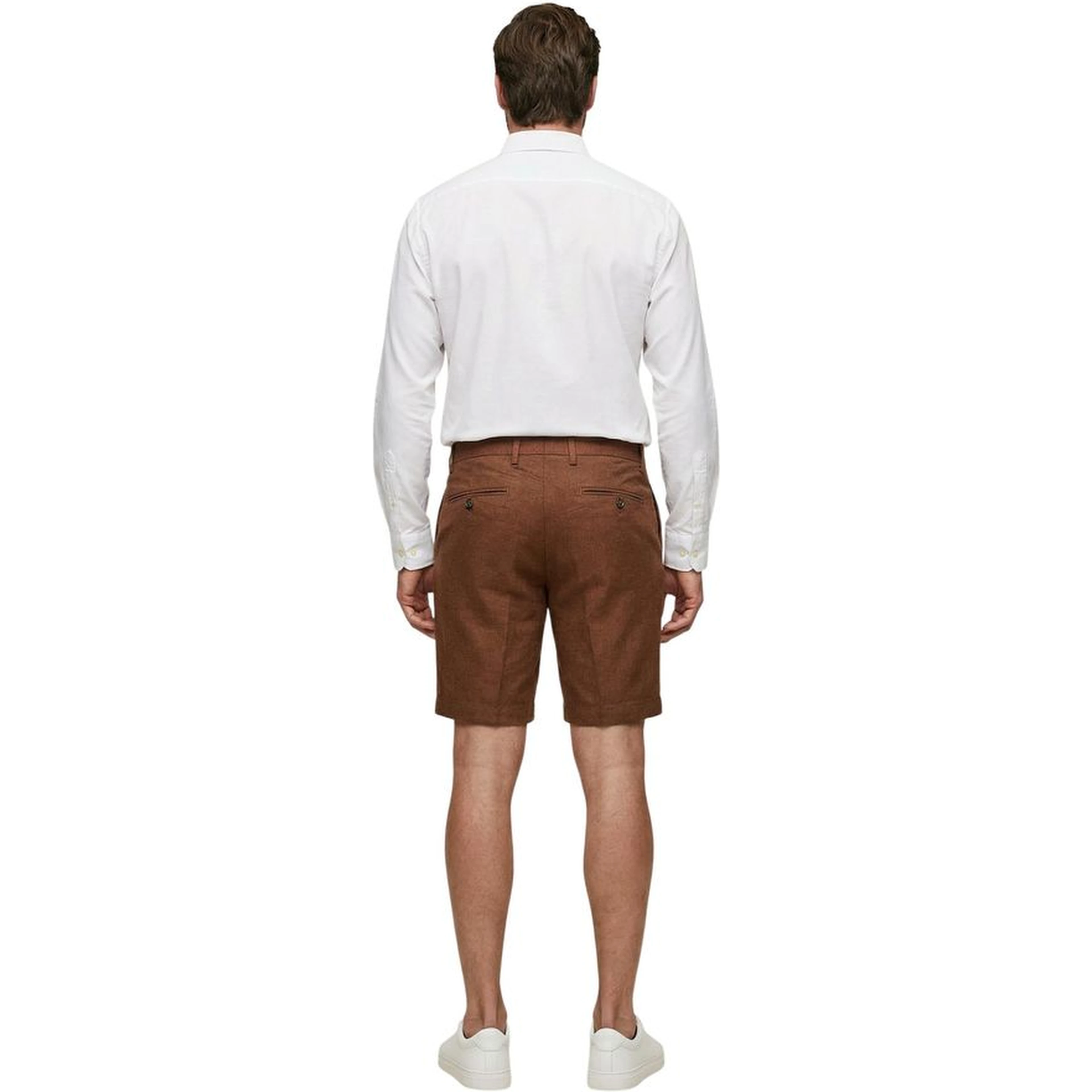 Beige Linen Bermuda Shorts