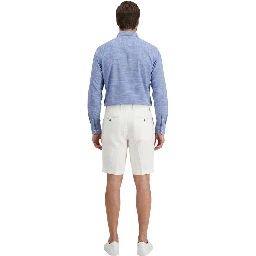 White Linen Bermuda Shorts