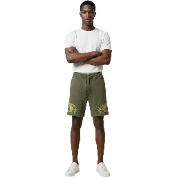 Green Cotton Bermuda Shorts