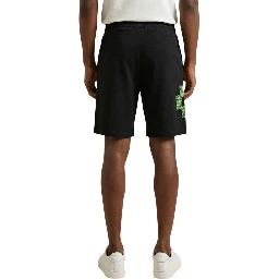 Black Cotton Bermuda Shorts