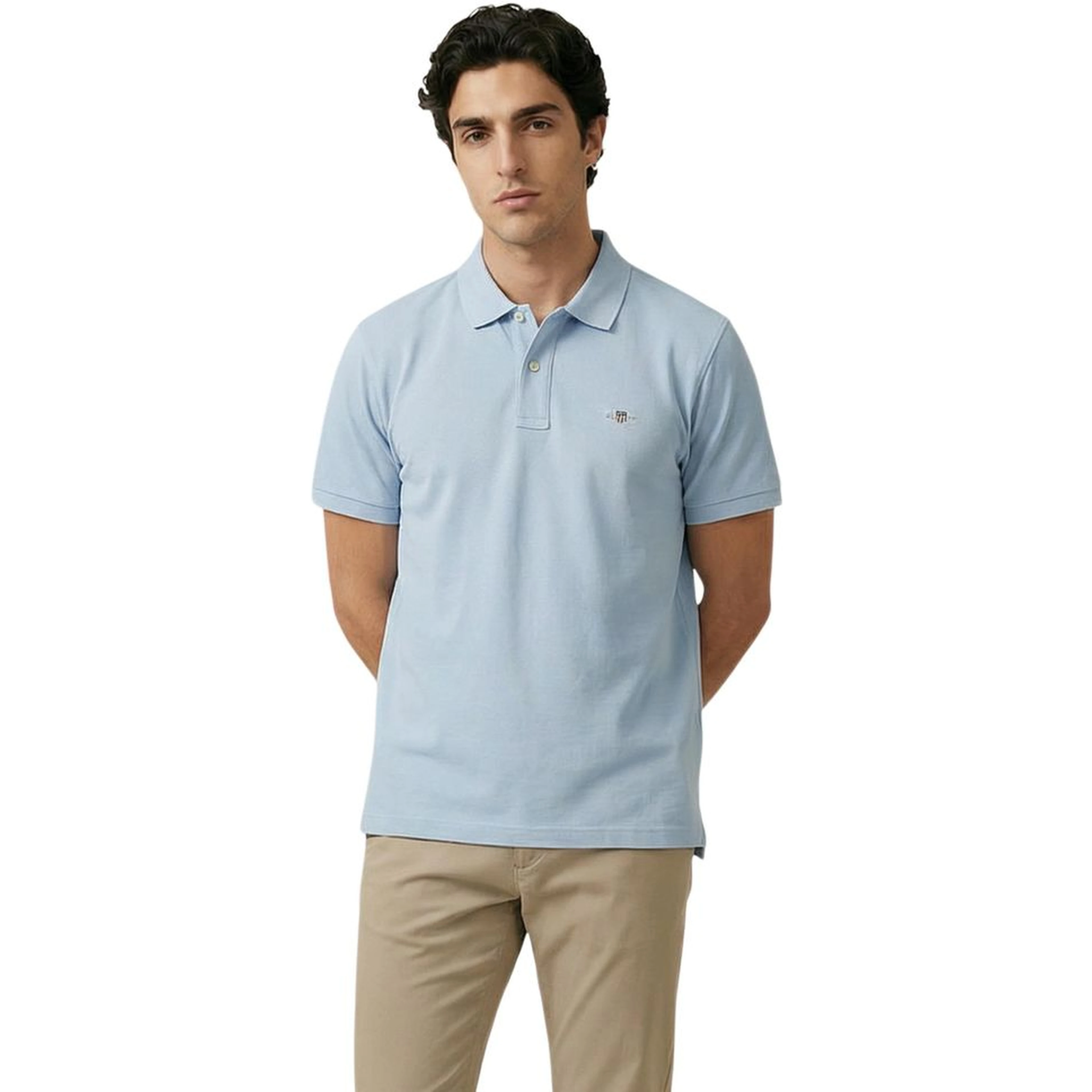 Blue Cotton Polo Shirt