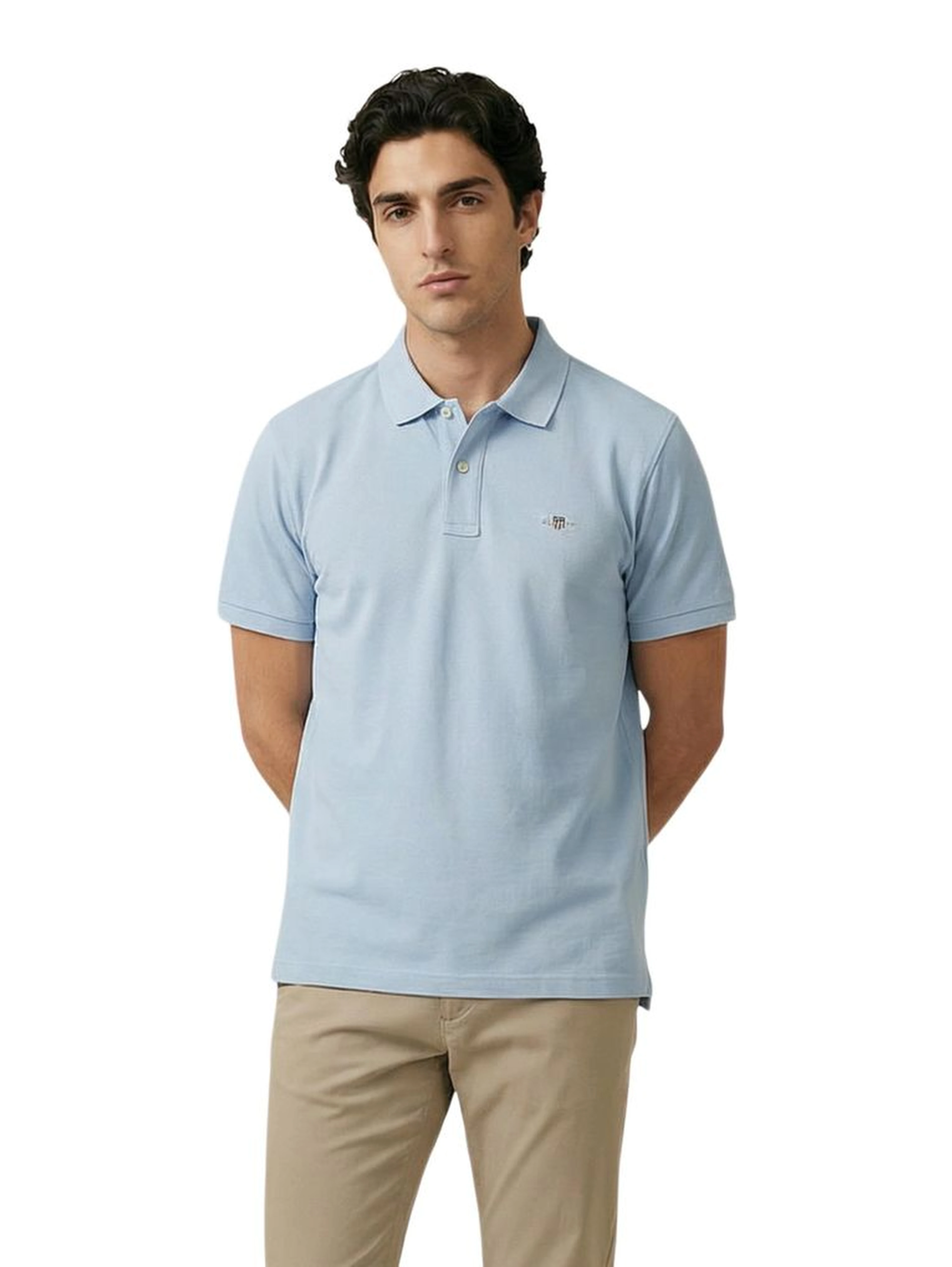 Blue Cotton Polo Shirt