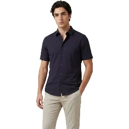 Blue Polyamide Shortsleeve Shirt
