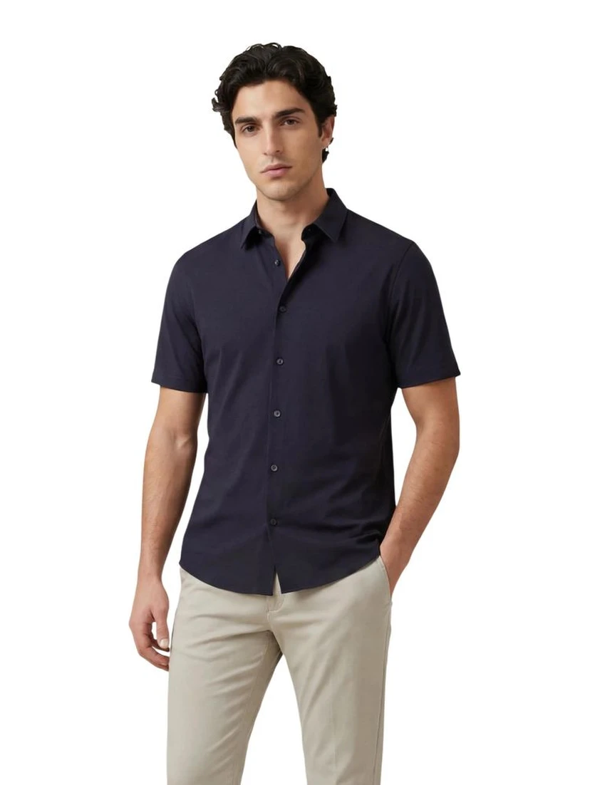 Blue Polyamide Shortsleeve Shirt