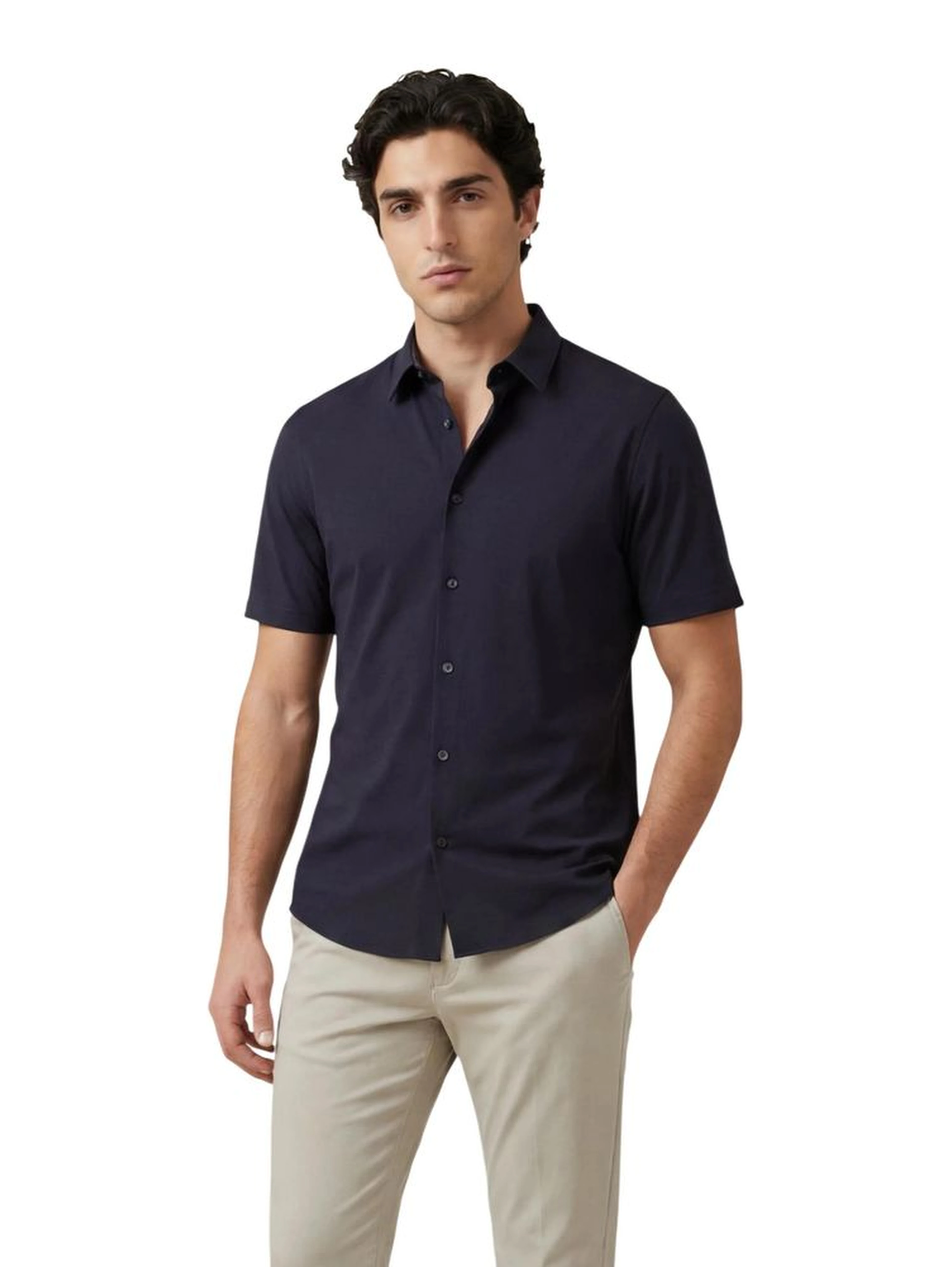 Blue Polyamide Shortsleeve Shirt