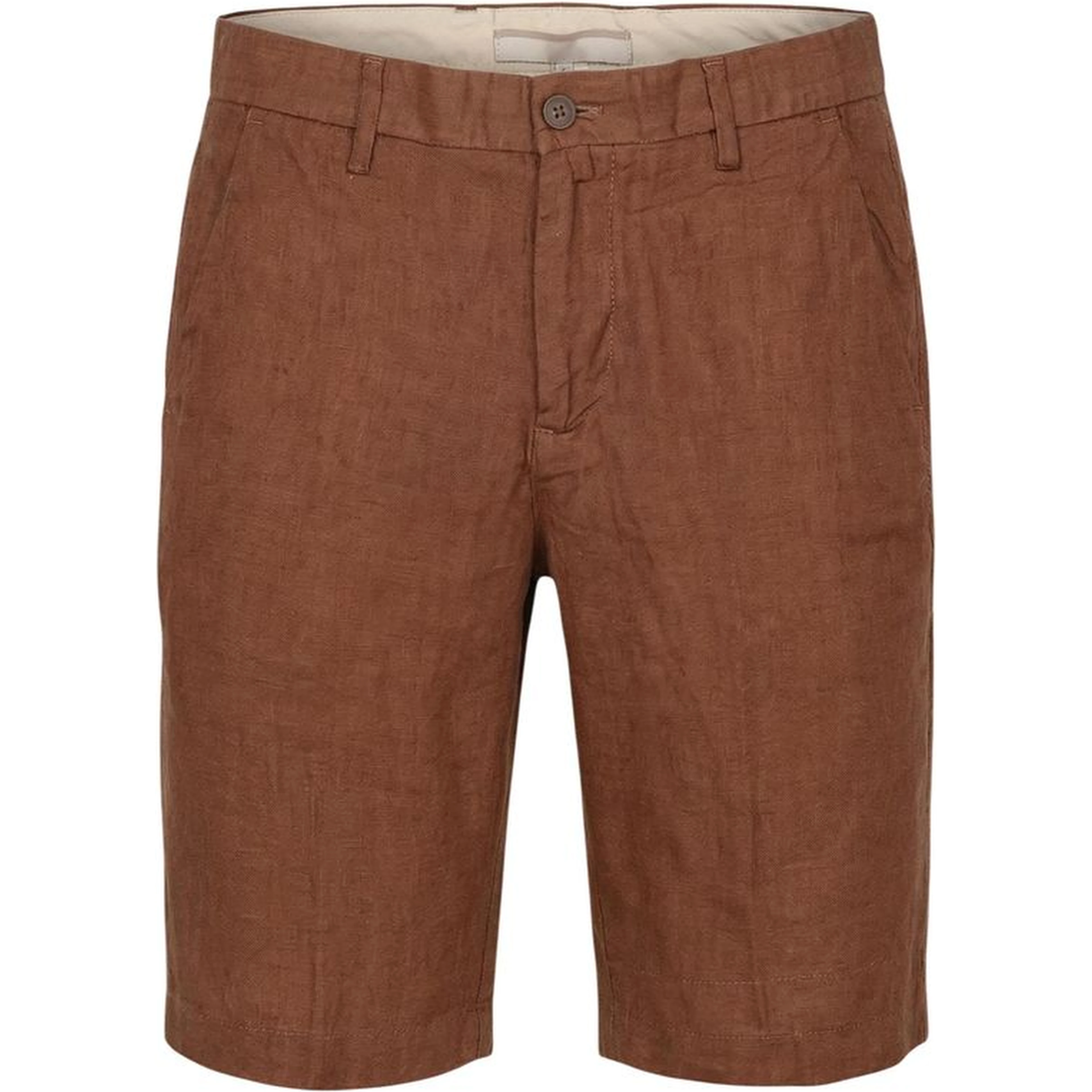 Beige Linen Bermuda Shorts
