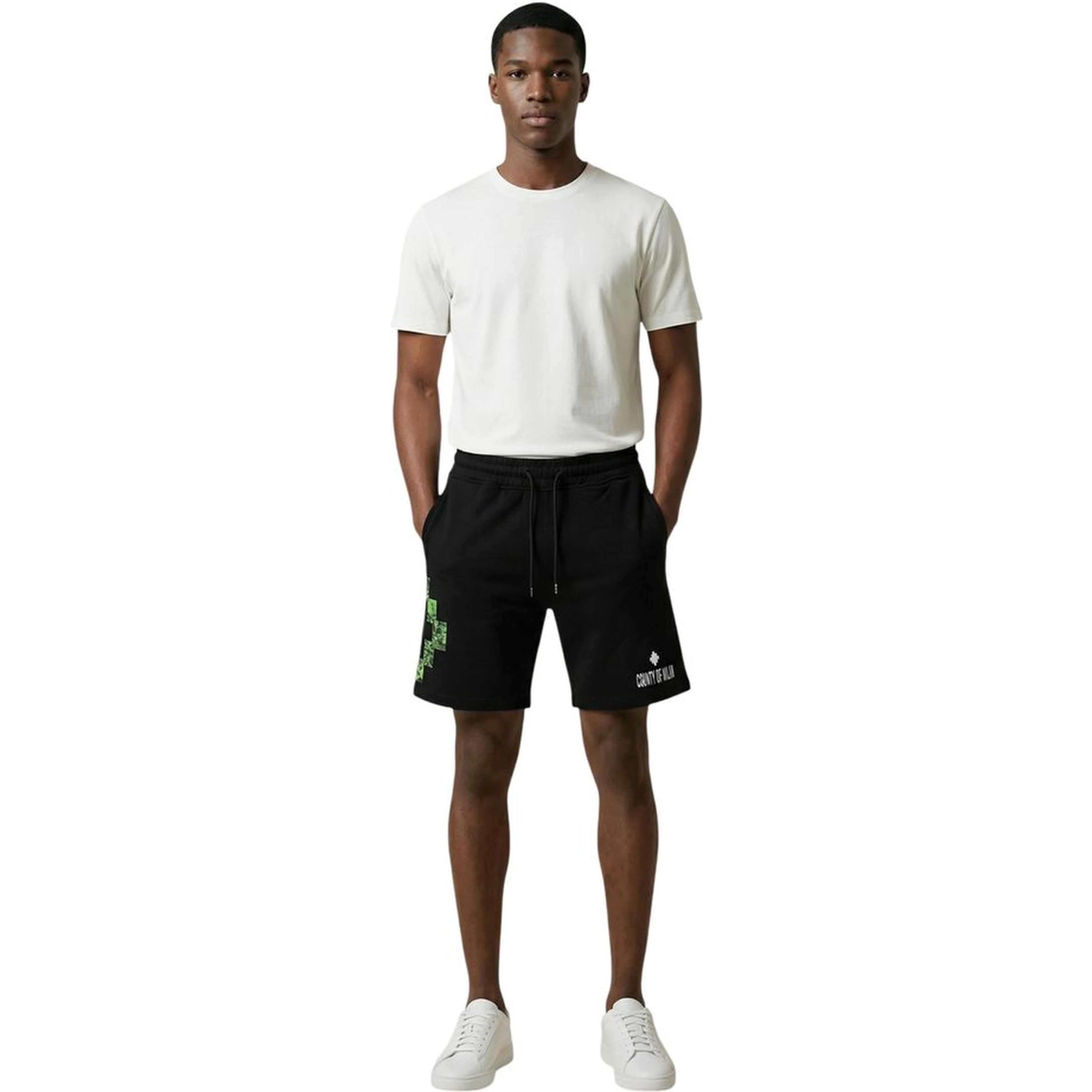 Black Cotton Bermuda Shorts