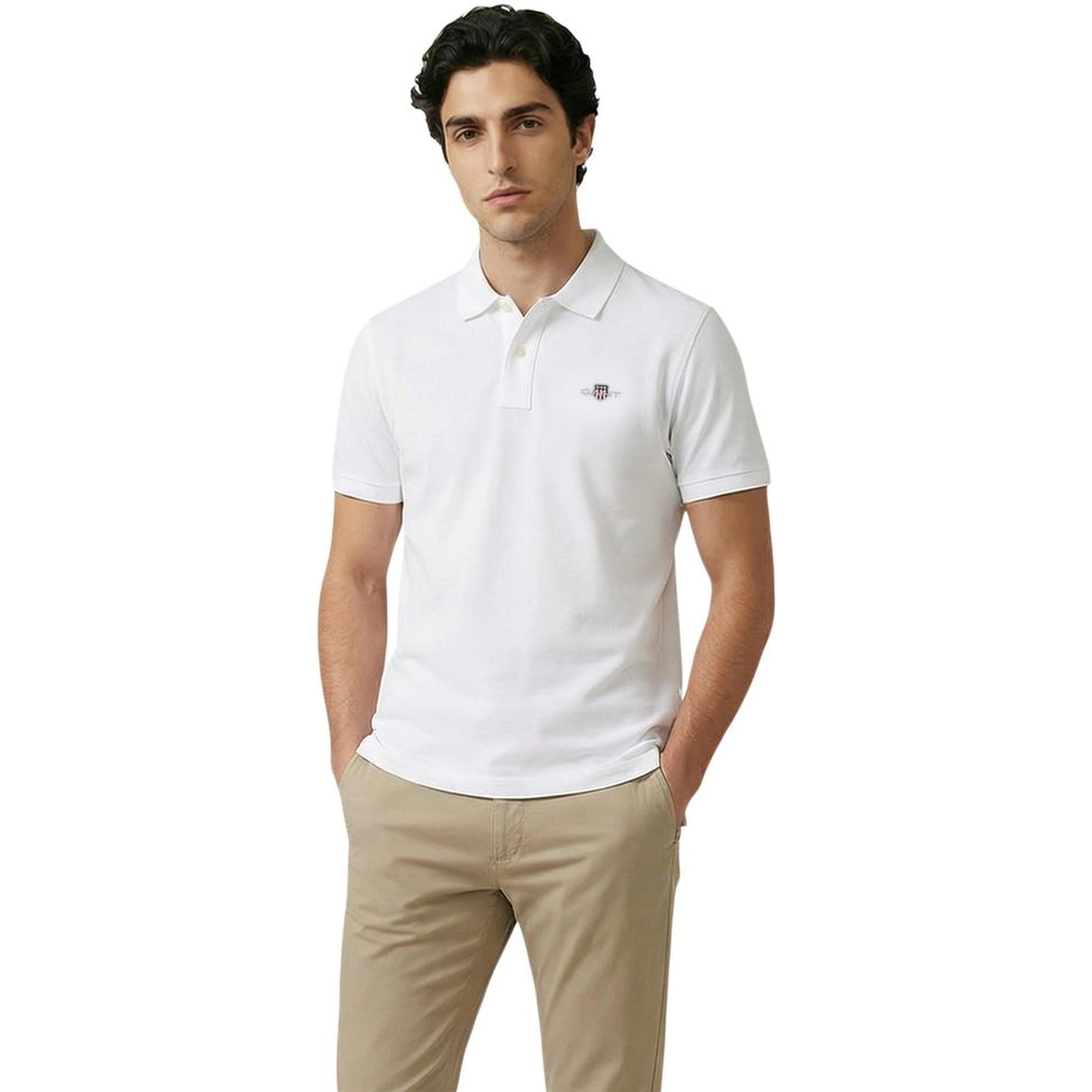 White Cotton Polo Shirt