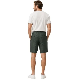 Green Linen Bermuda Shorts