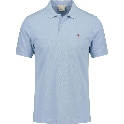 Blue Cotton Polo Shirt