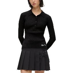 Black Viscose Long Sleeve T-Shirt