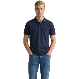 Blue Cotton Polo Shirt