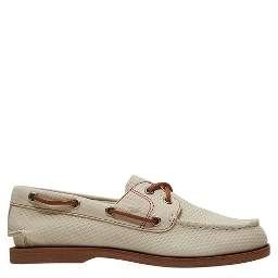 Beige Leather Platform Pumps