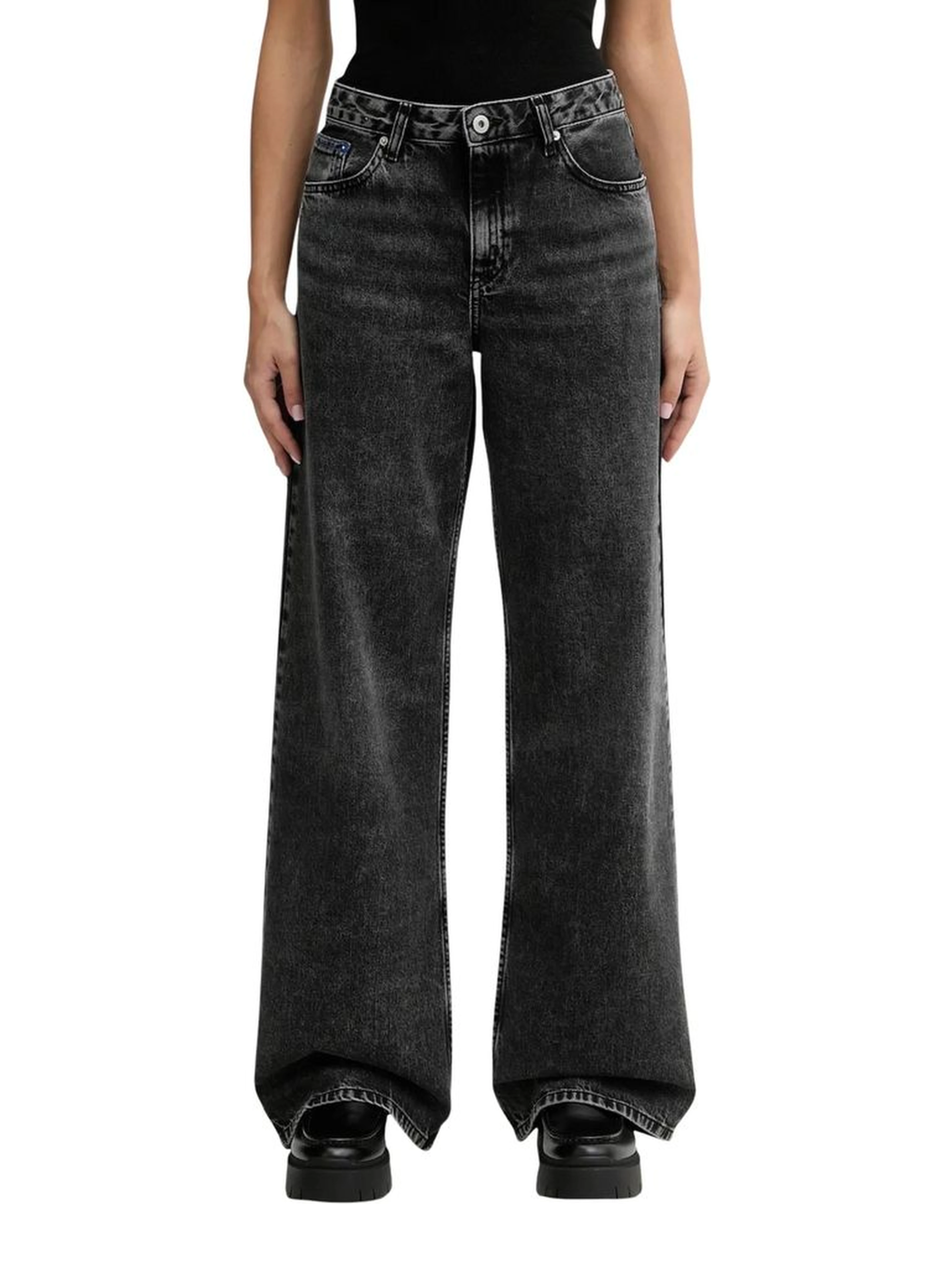 Black Recycled Cotton Relaxed Fit Jeans