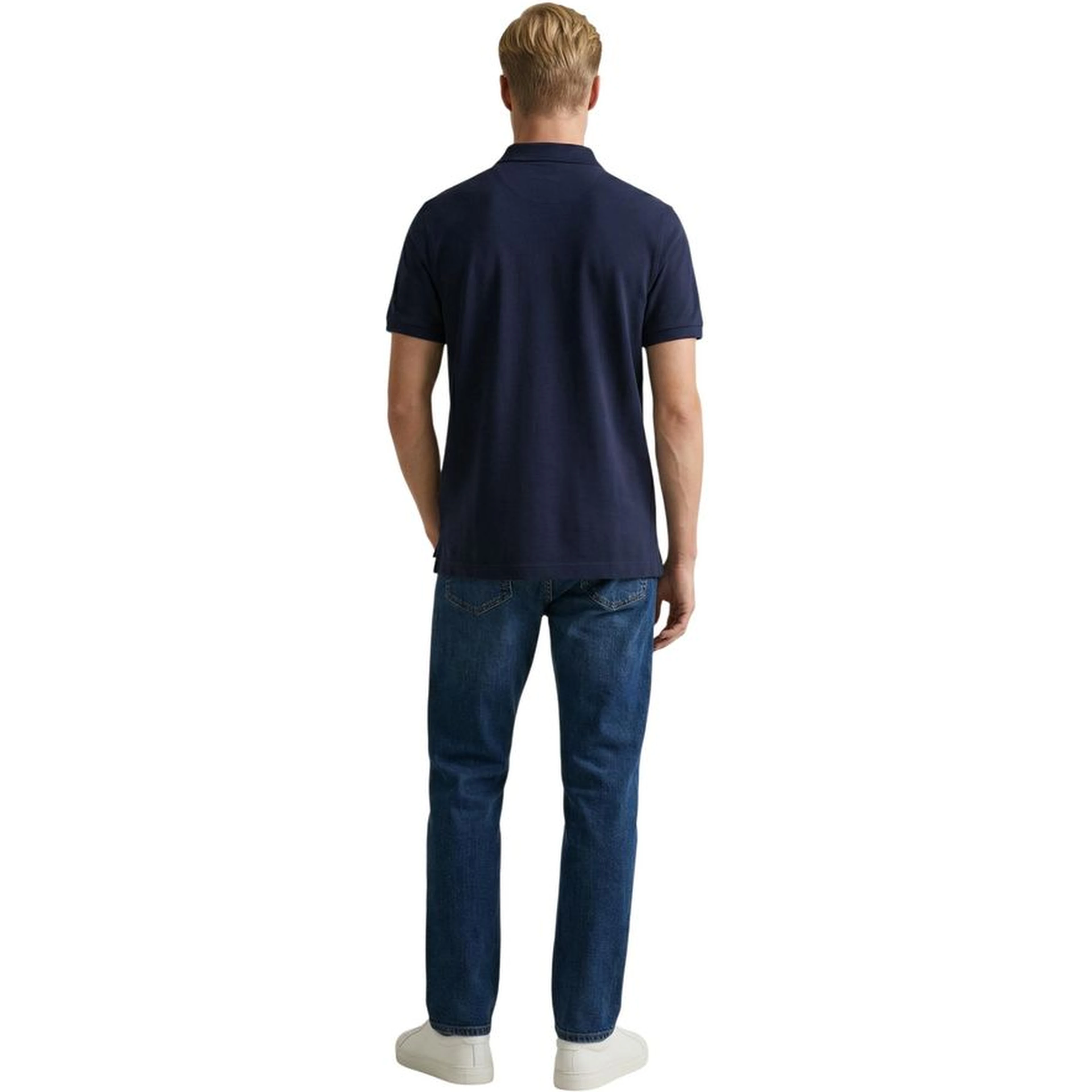 Blue Cotton Polo Shirt