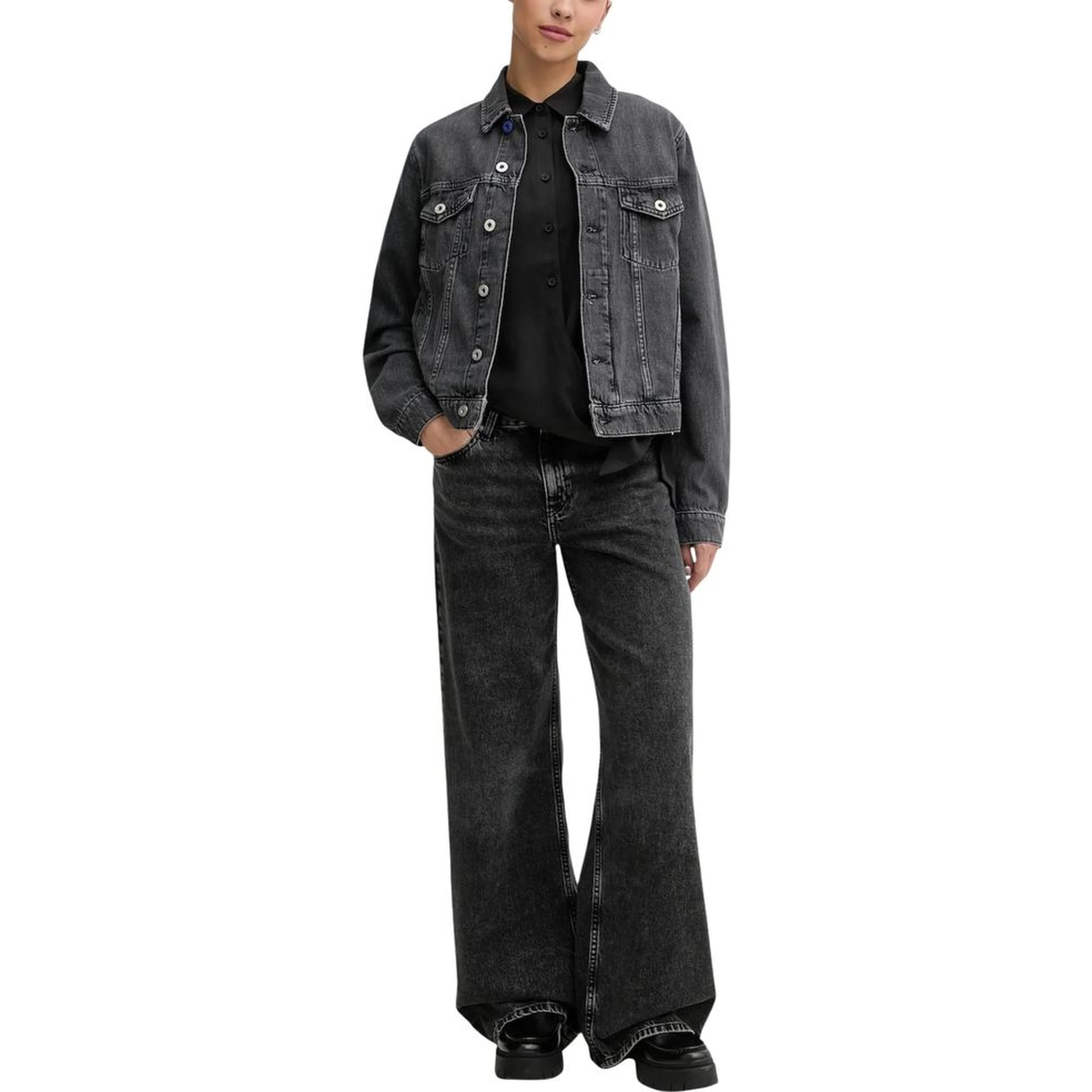 Black Recycled Cotton Relaxed Fit Jeans