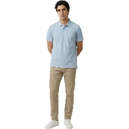 Blue Cotton Polo Shirt