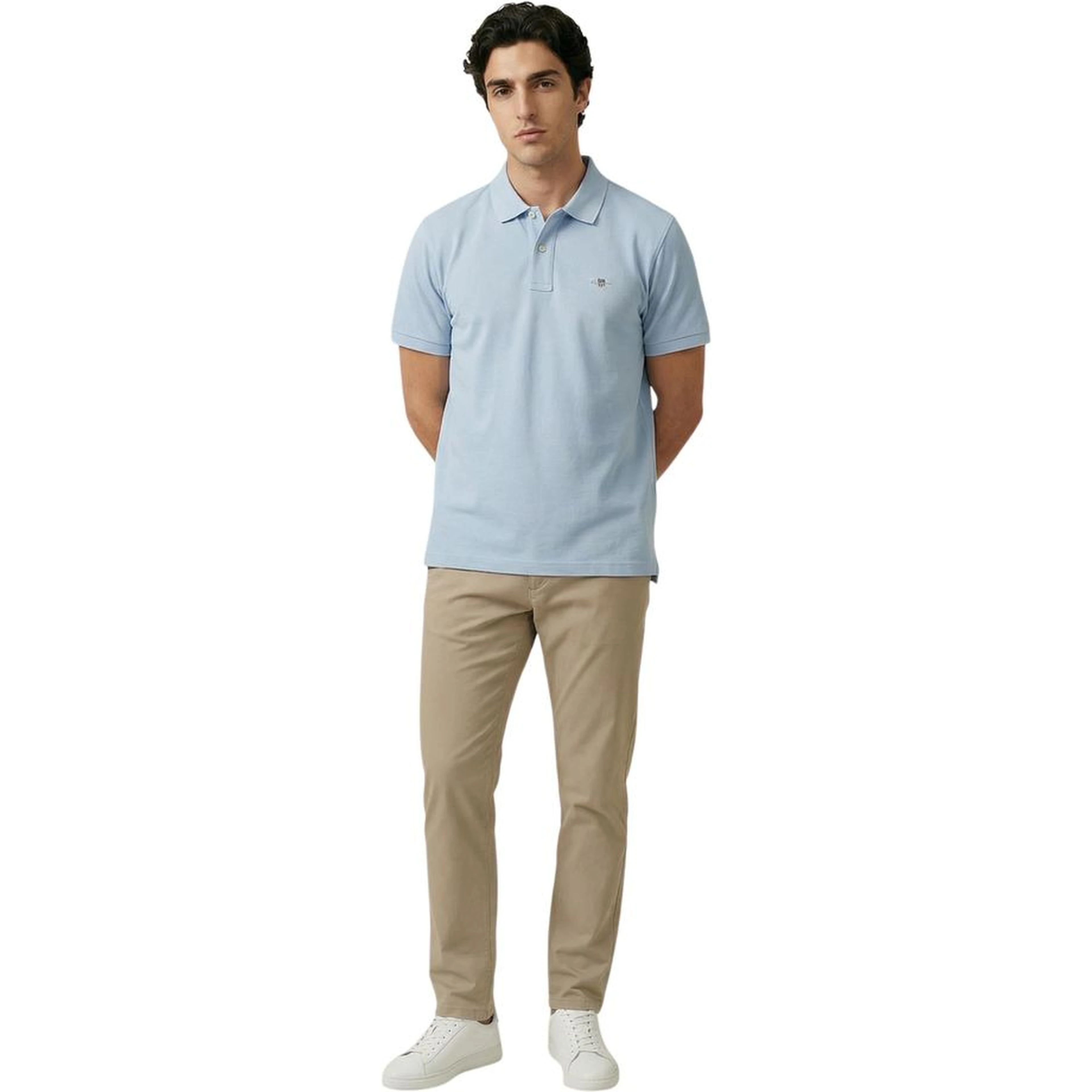 Blue Cotton Polo Shirt