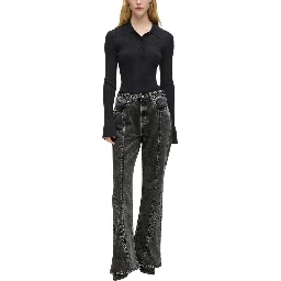 Black Recycled Cotton Mom Jeans