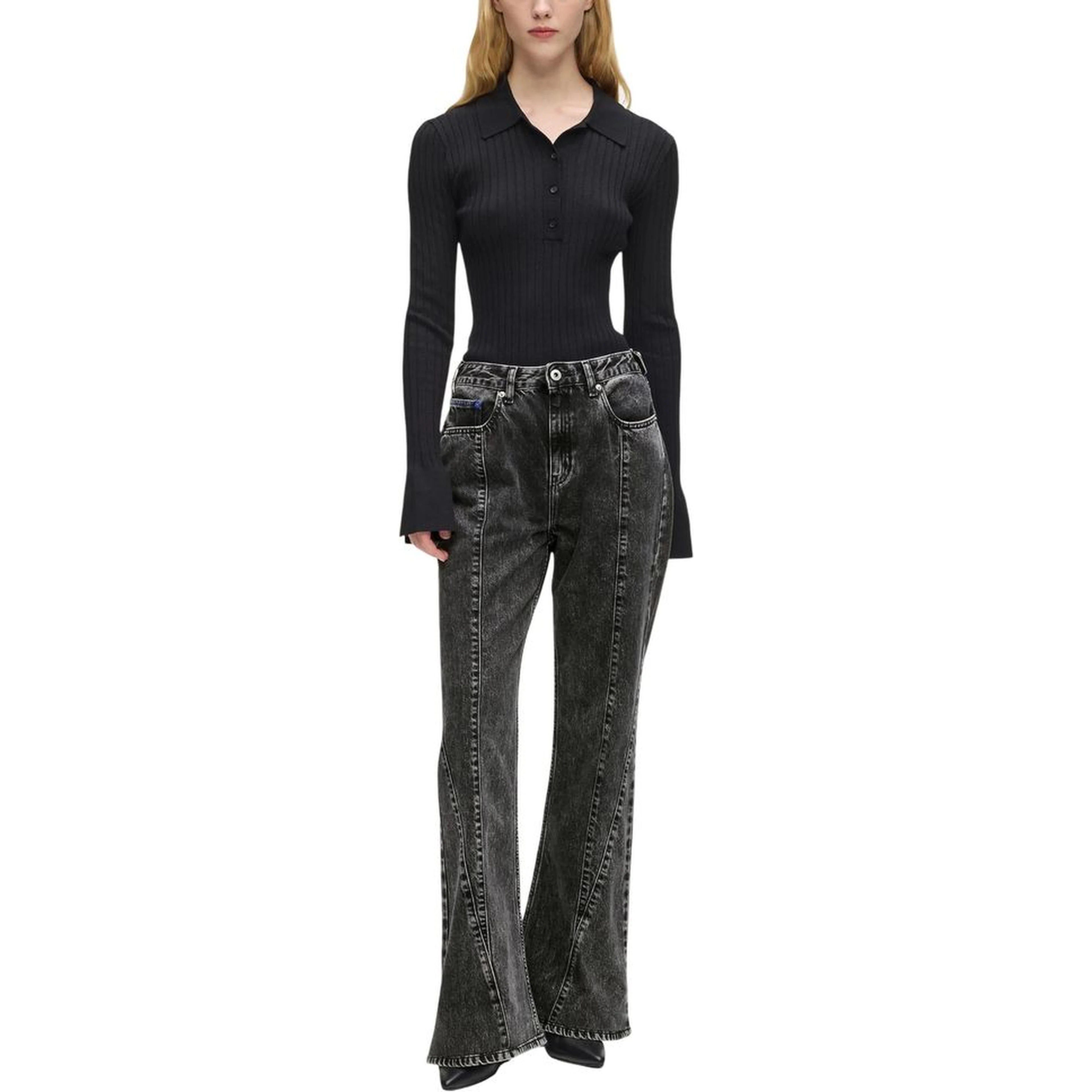 Black Recycled Cotton Mom Jeans