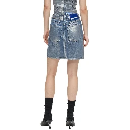 Bicolor Cotton Mini Skirt
