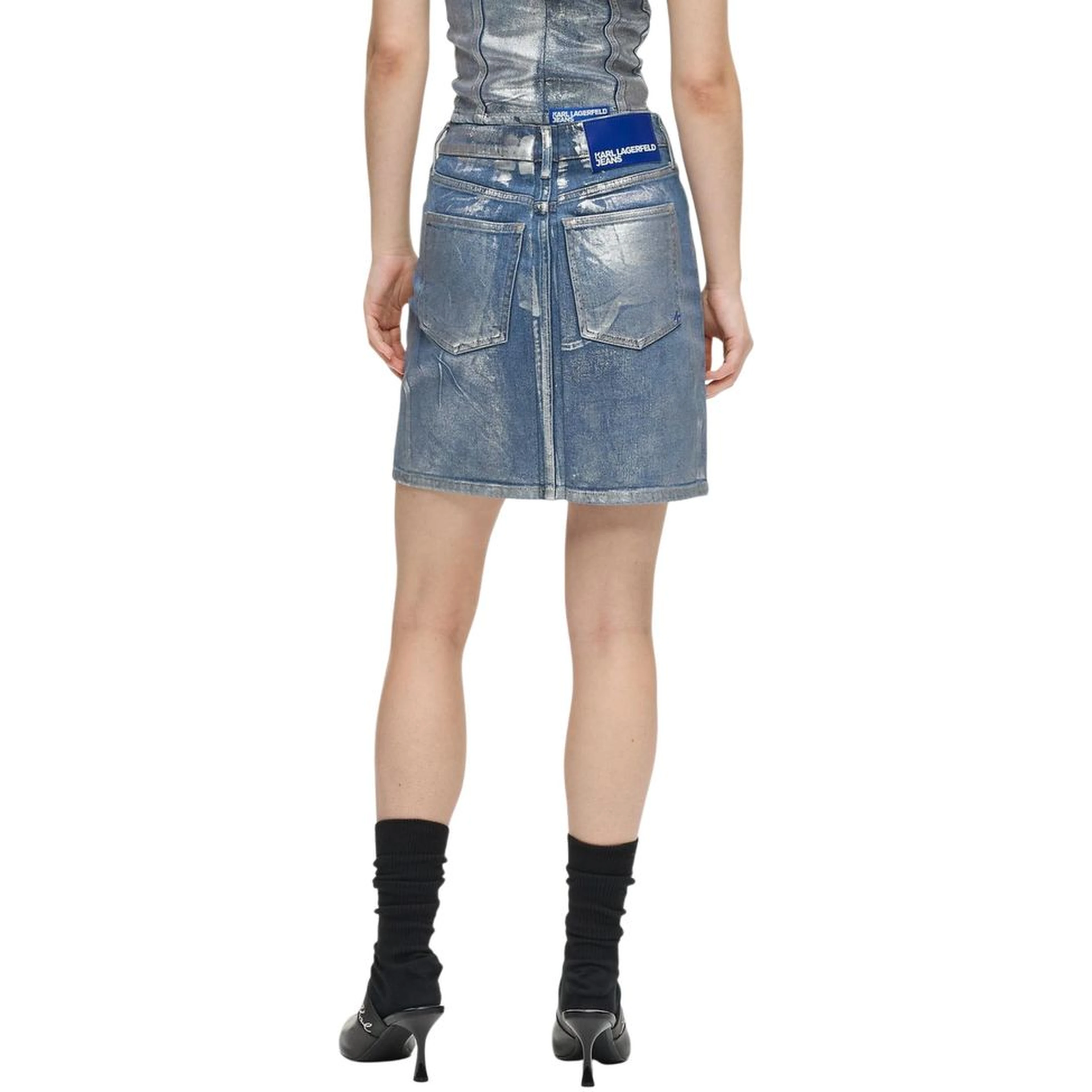 Bicolor Cotton Mini Skirt