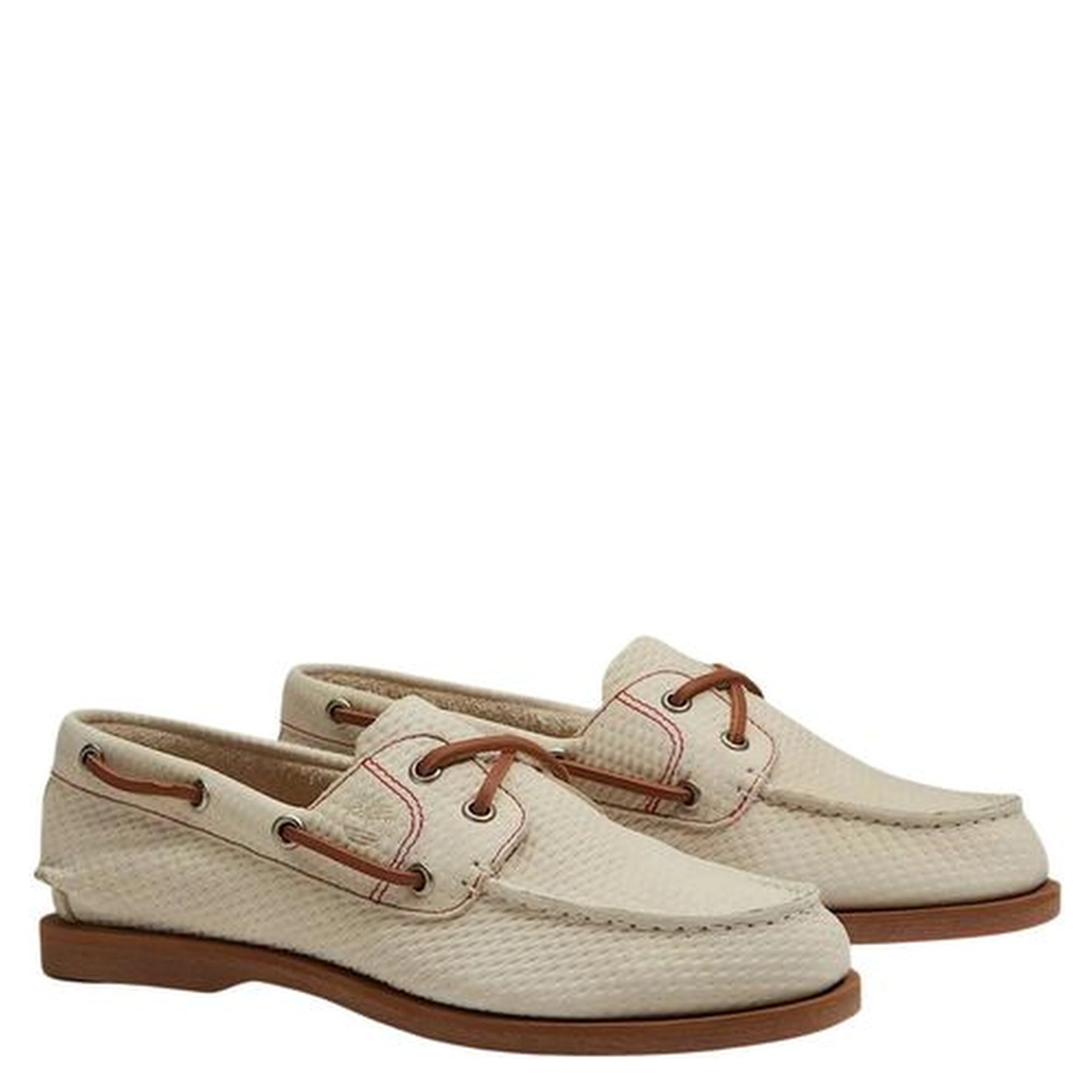 Beige Leather Platform Pumps