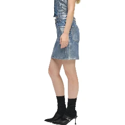 Bicolor Cotton Mini Skirt