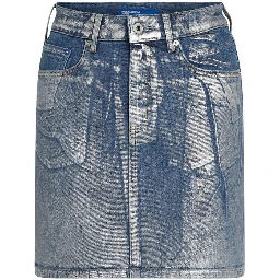 Bicolor Cotton Mini Skirt