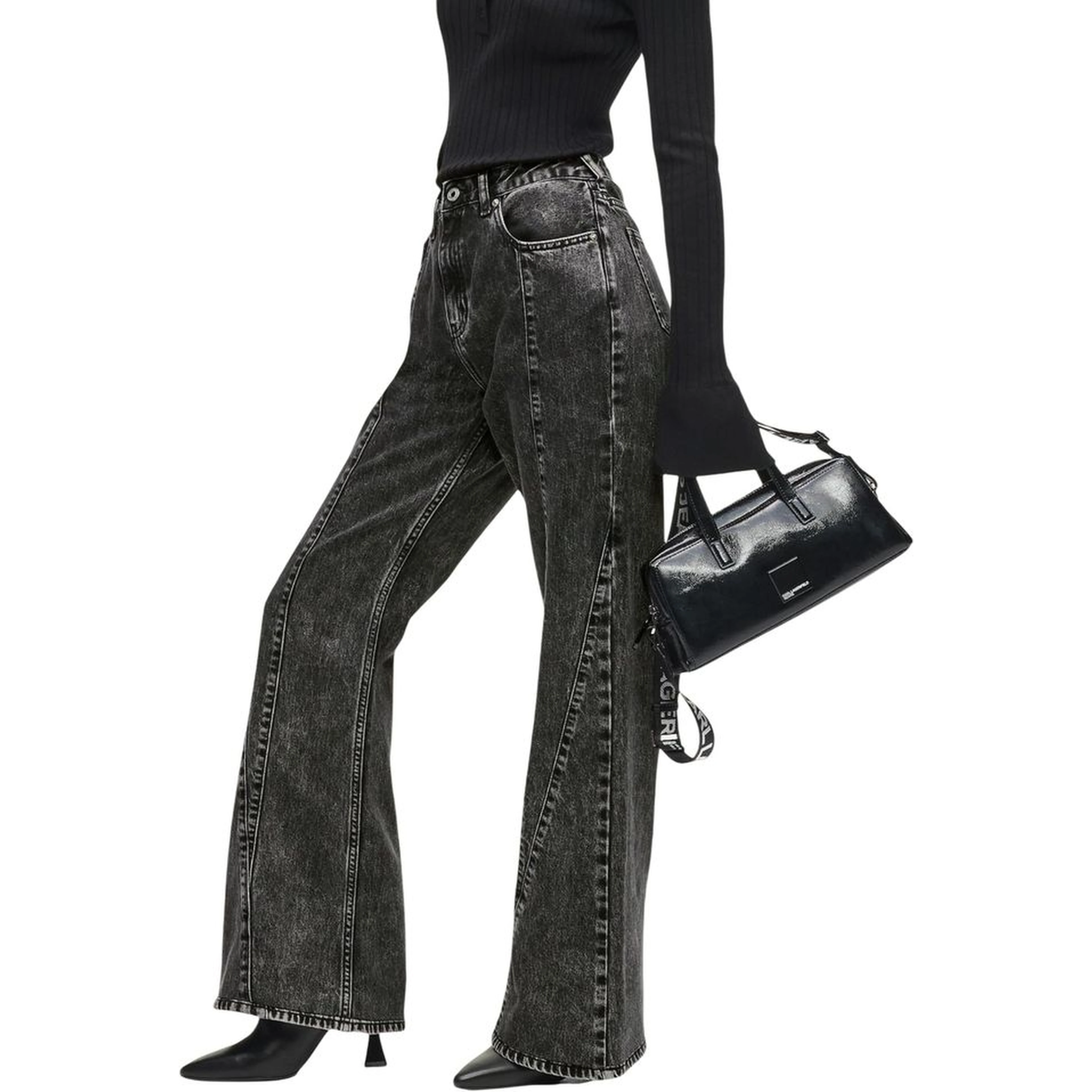 Black Recycled Cotton Mom Jeans