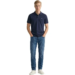 Blue Cotton Polo Shirt