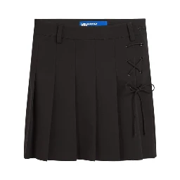 Black Polyester Mini Skirt