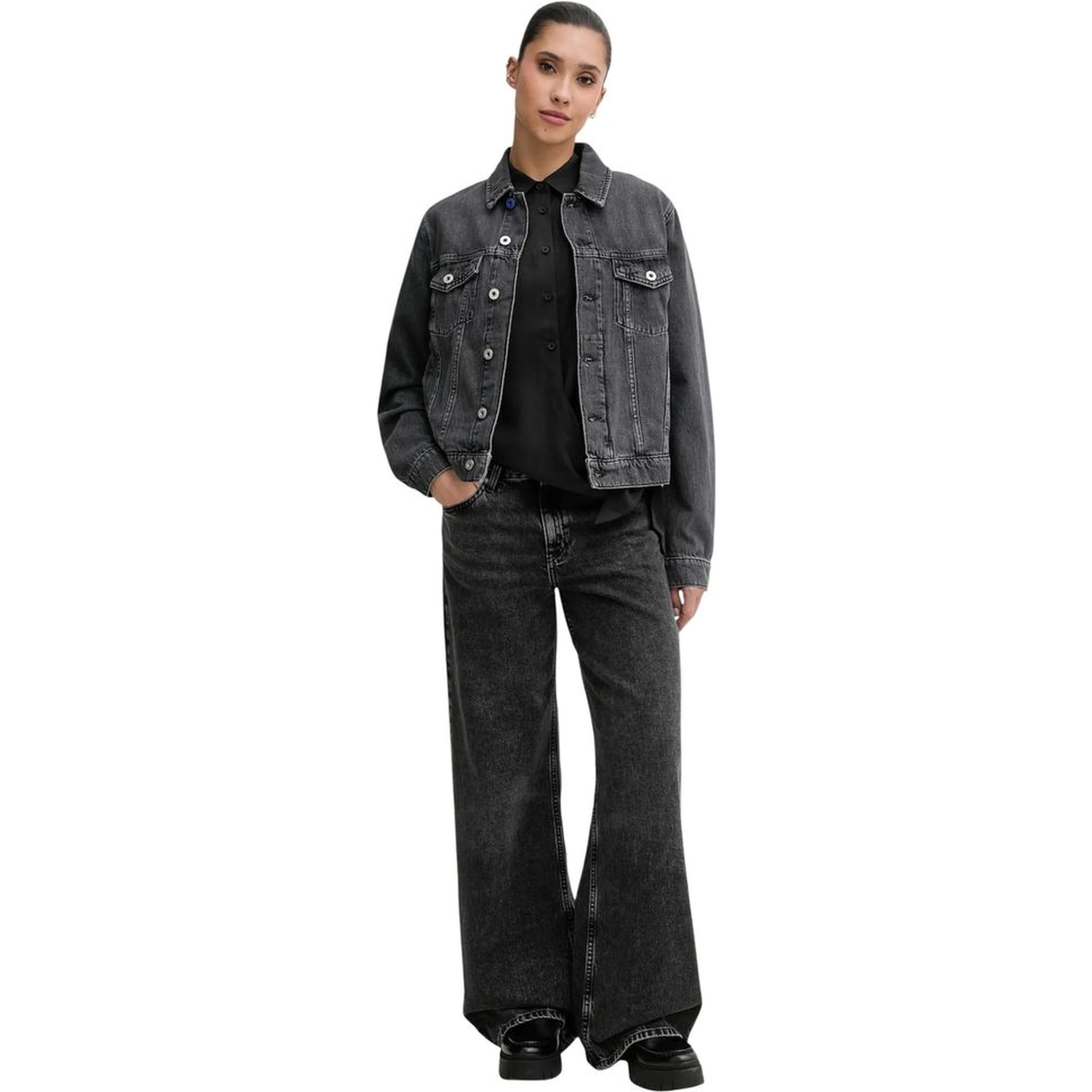 Black Recycled Cotton Relaxed Fit Jeans