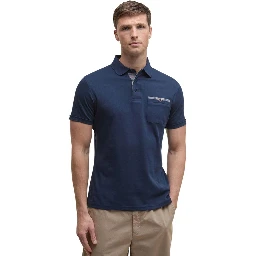 Blue Cotton Polo Shirt