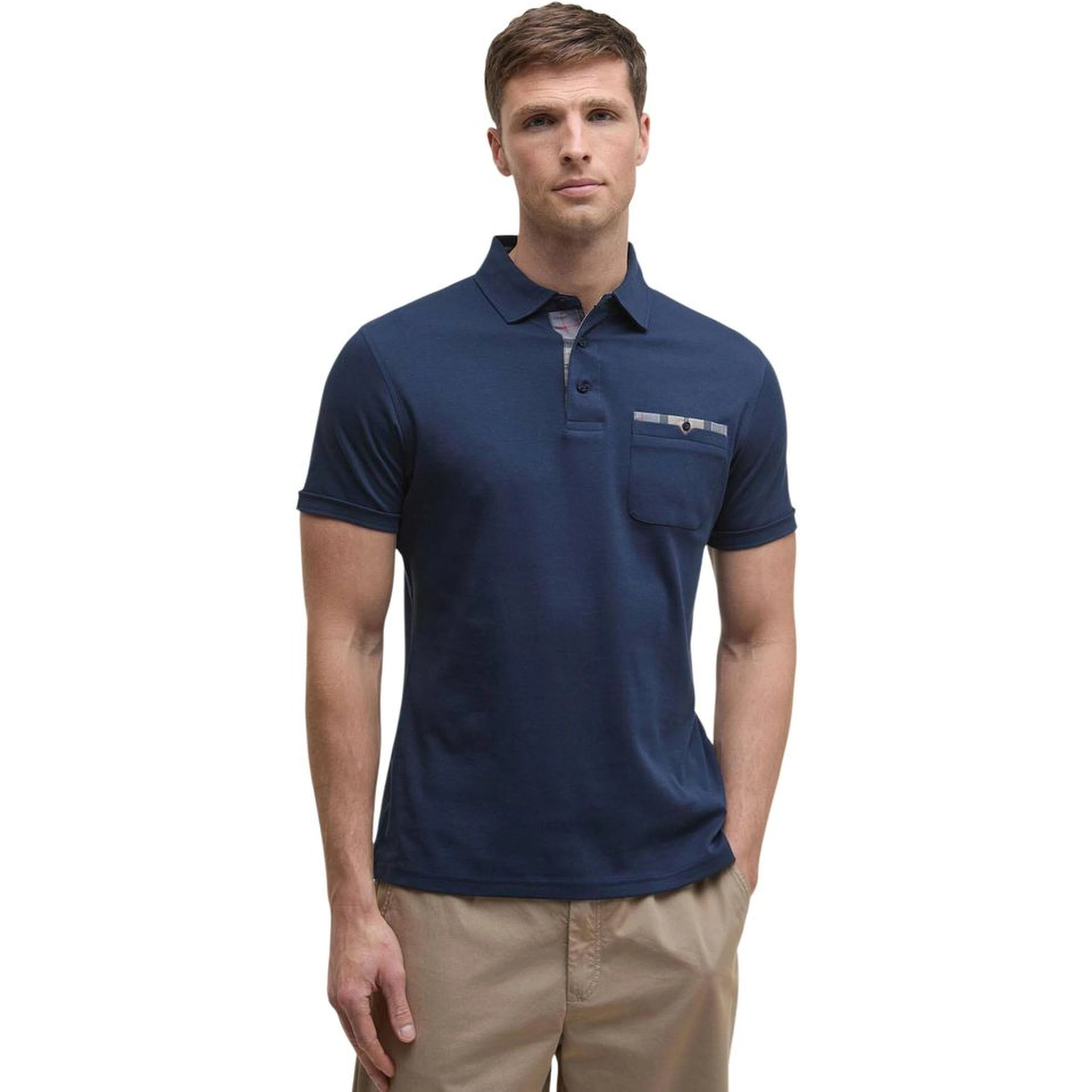 Blue Cotton Polo Shirt