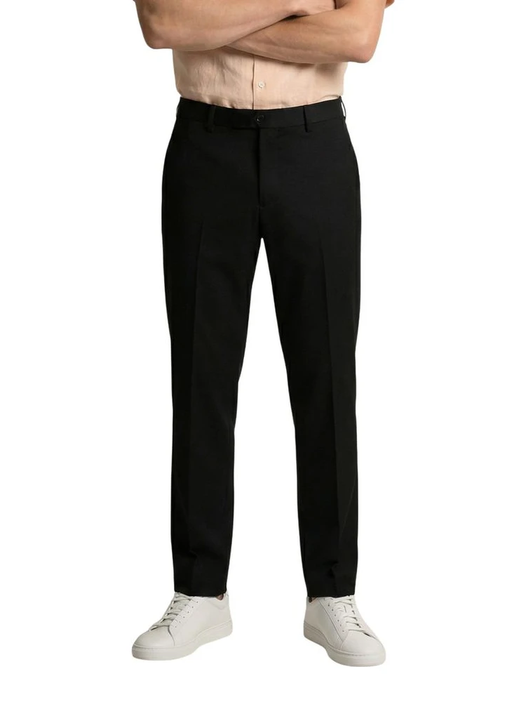 Black Polyester Skinny Pants