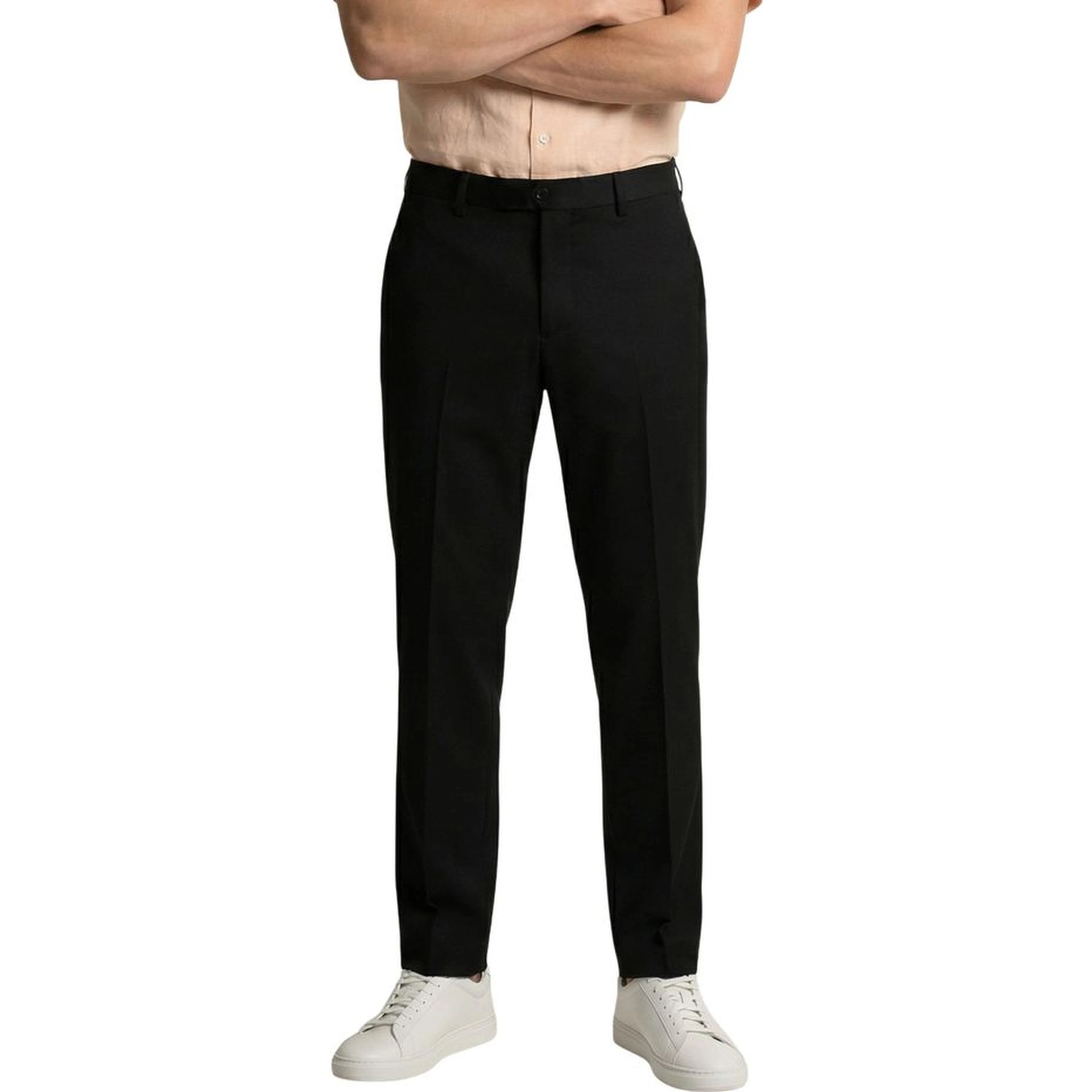 Black Polyester Skinny Pants