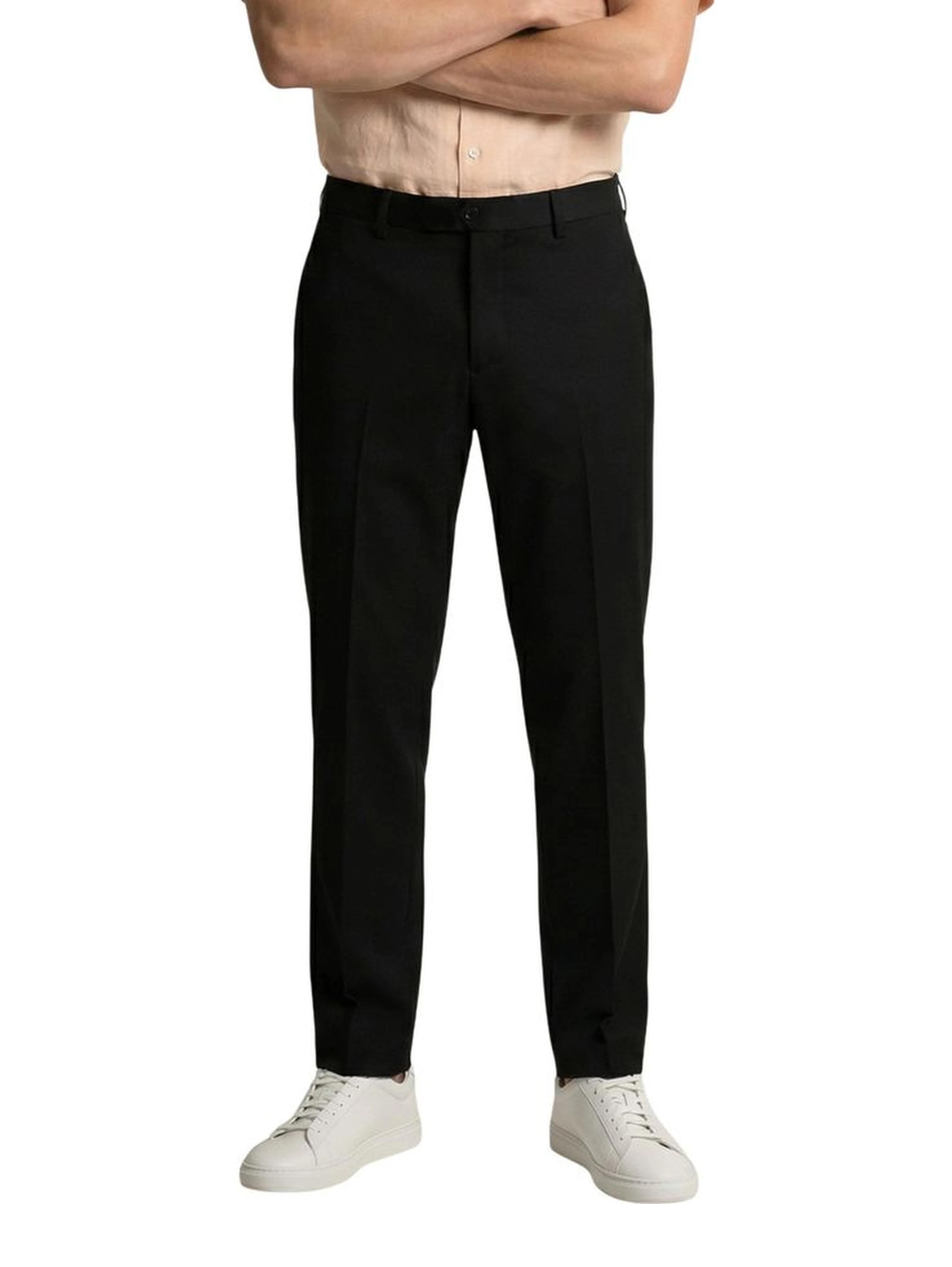 Black Polyester Skinny Pants