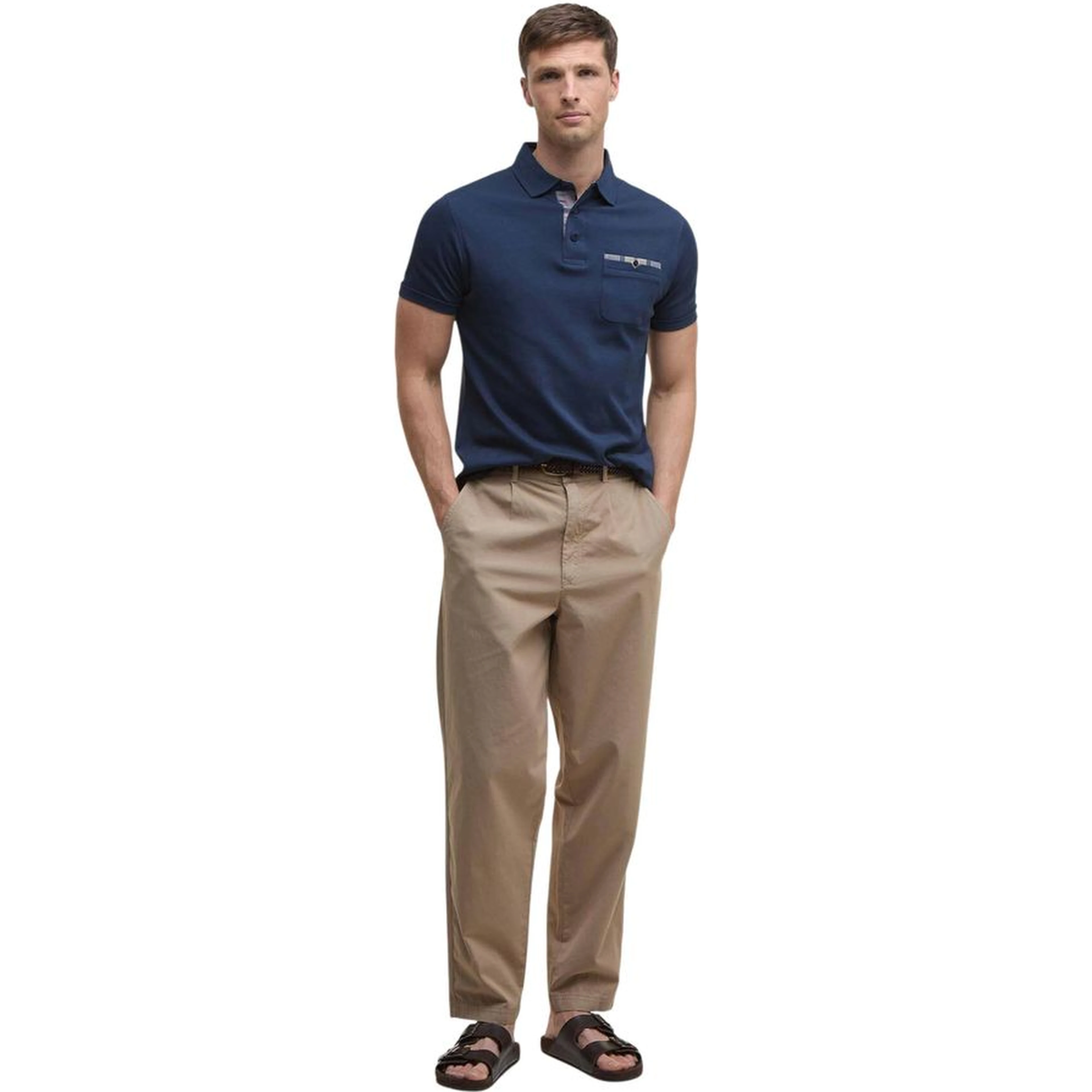 Blue Cotton Polo Shirt