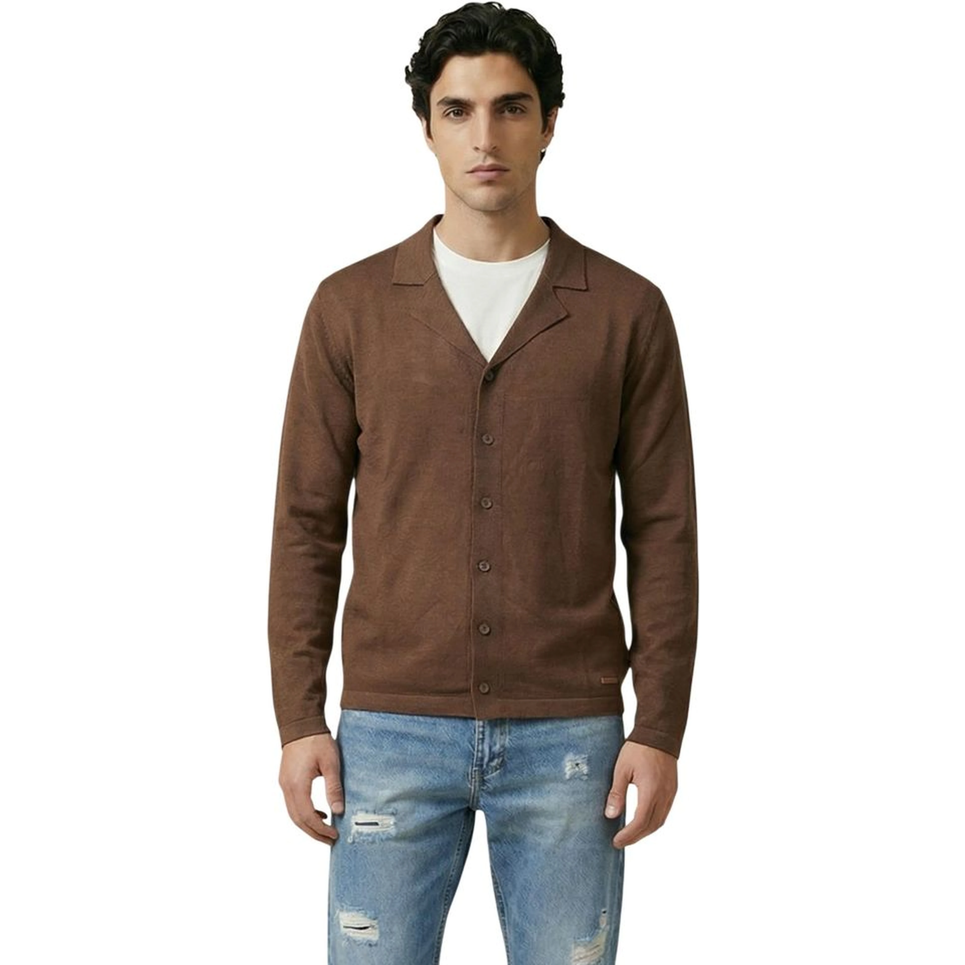 Brown Viscose Cardigan