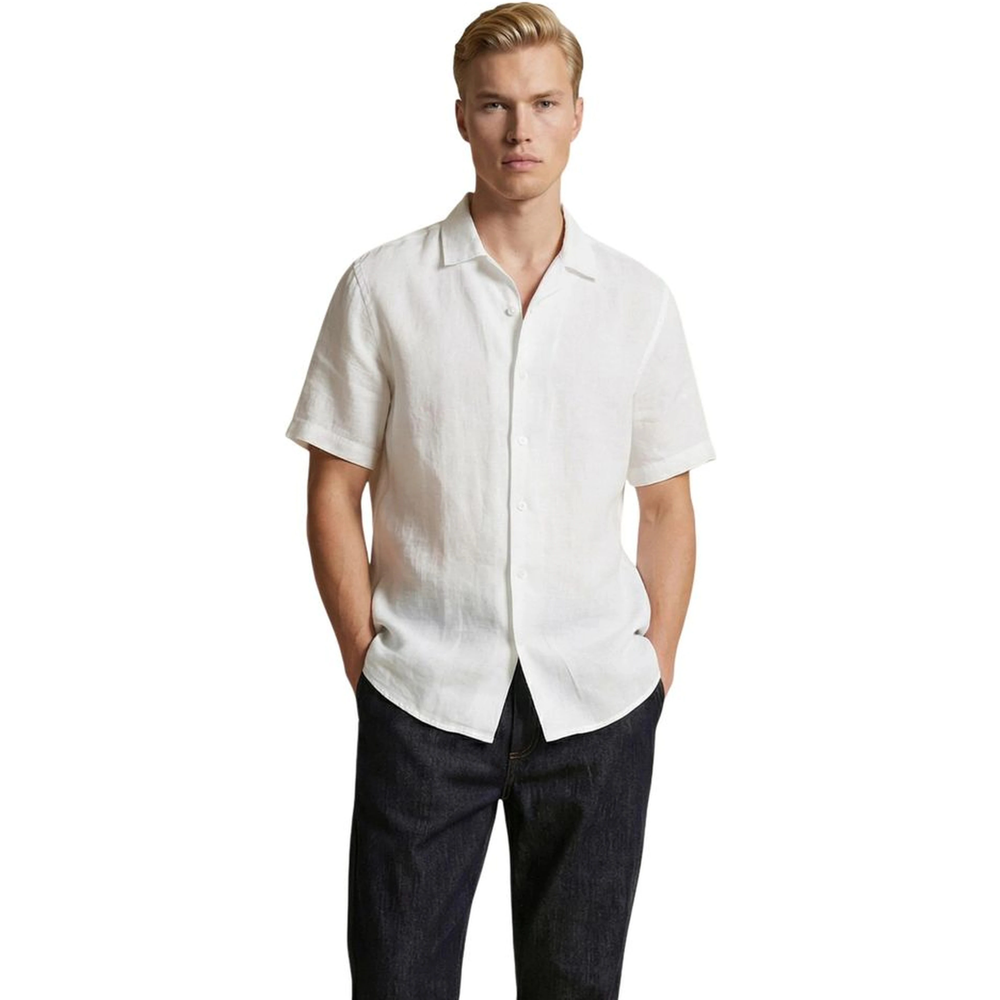 White Linen Shortsleeve Shirt