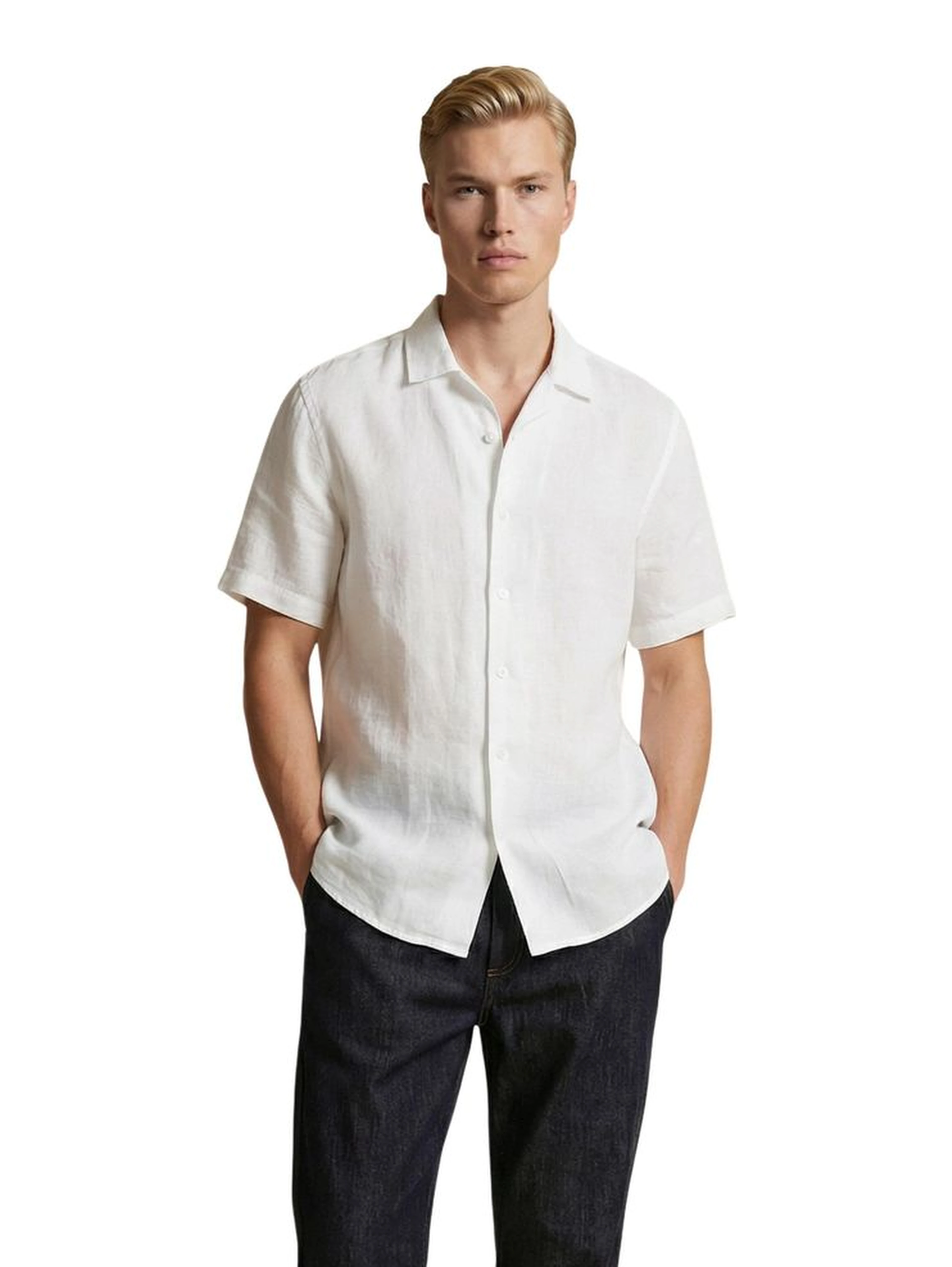 White Linen Shortsleeve Shirt