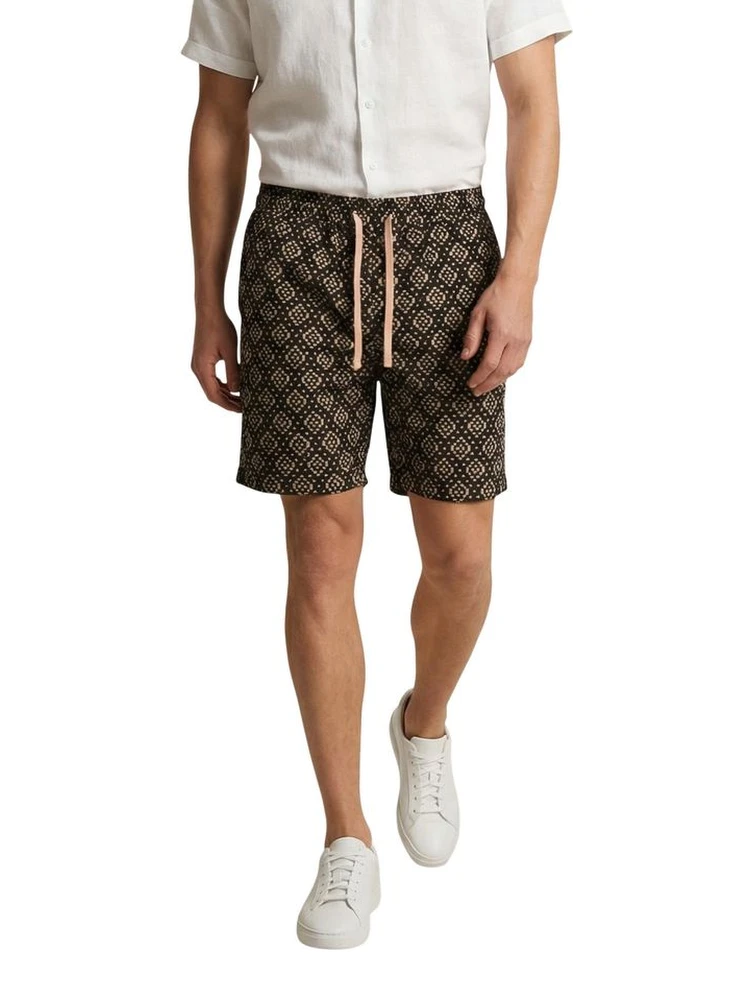 Black Cotton Bermuda Shorts