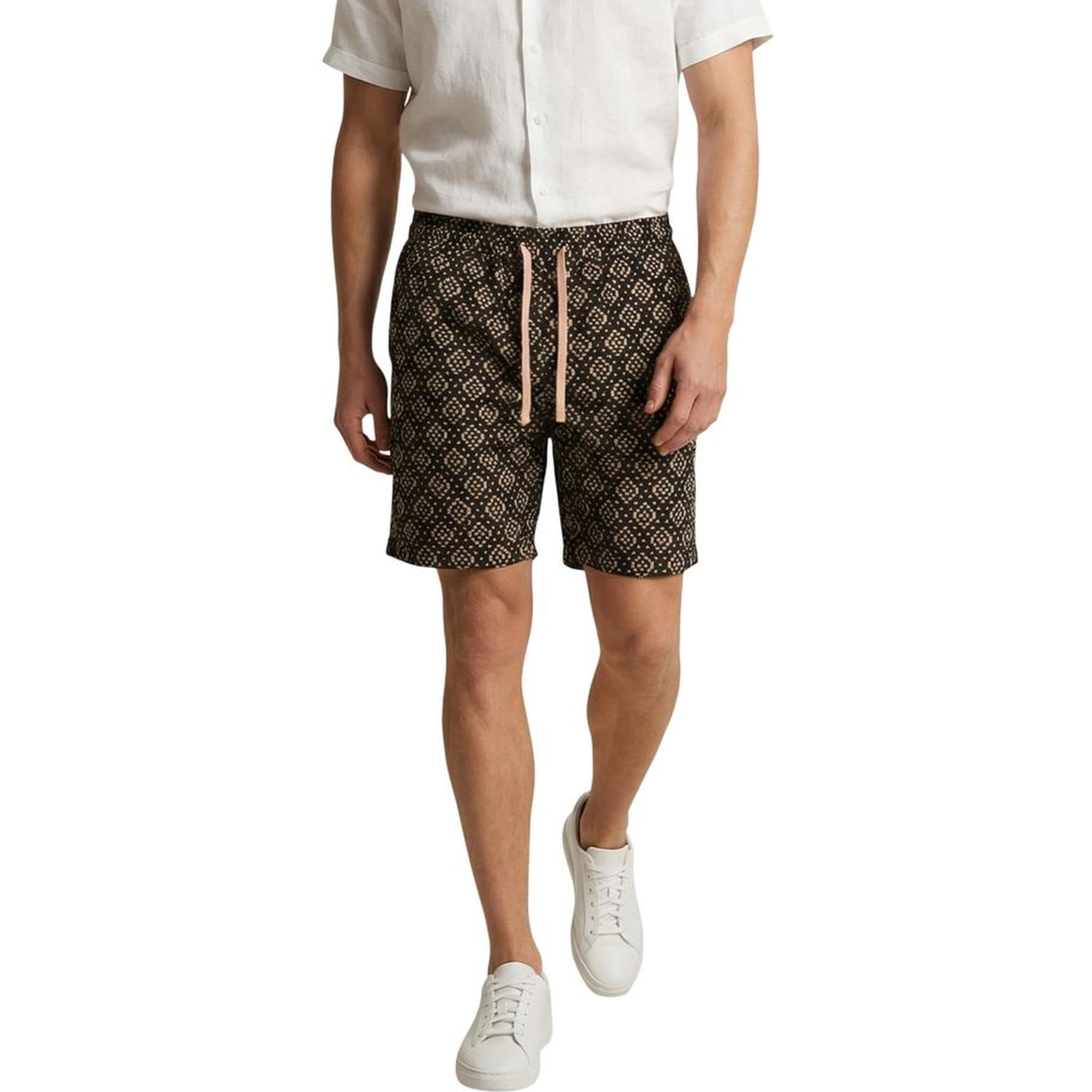 Black Cotton Bermuda Shorts
