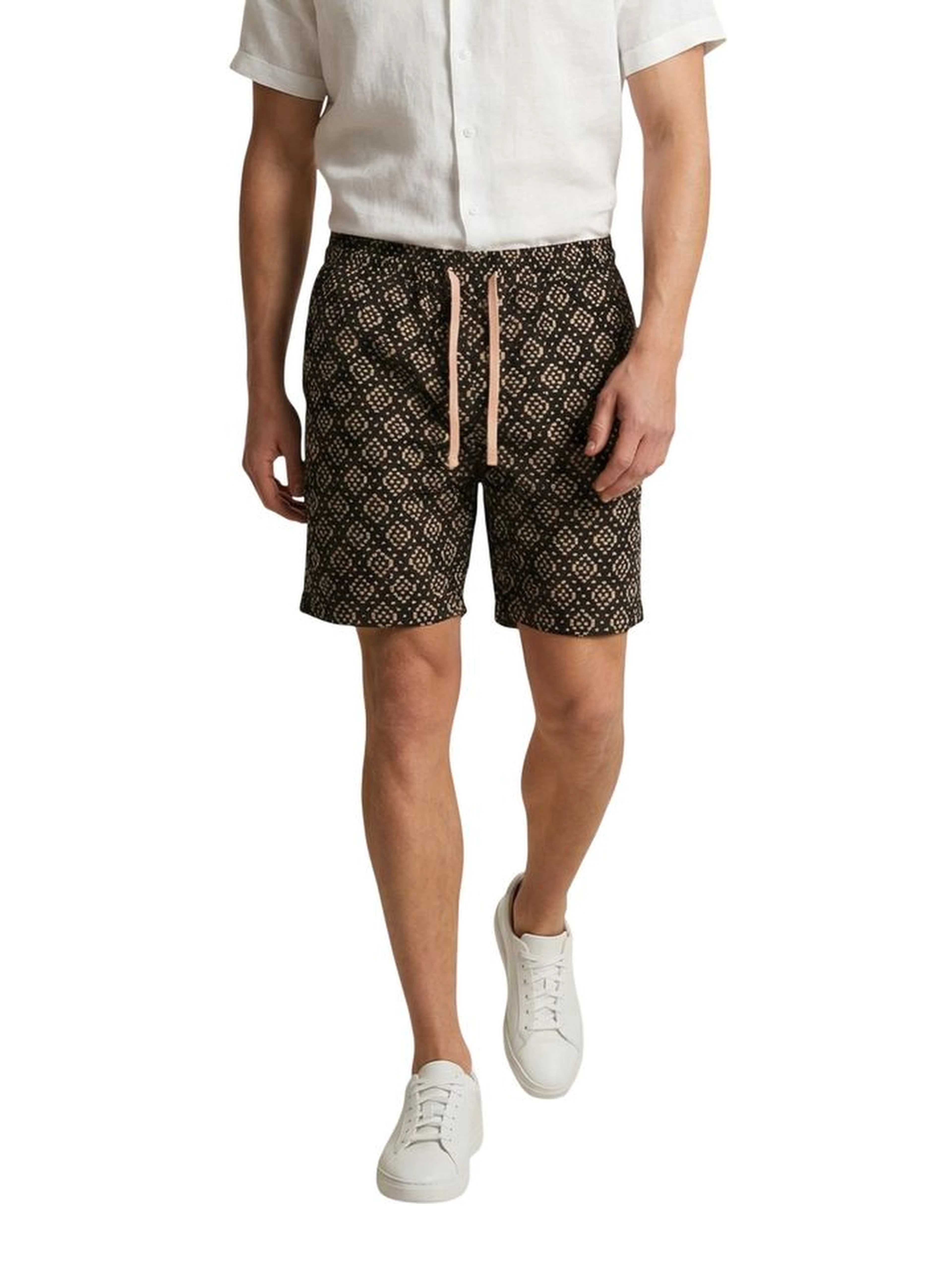 Black Cotton Bermuda Shorts
