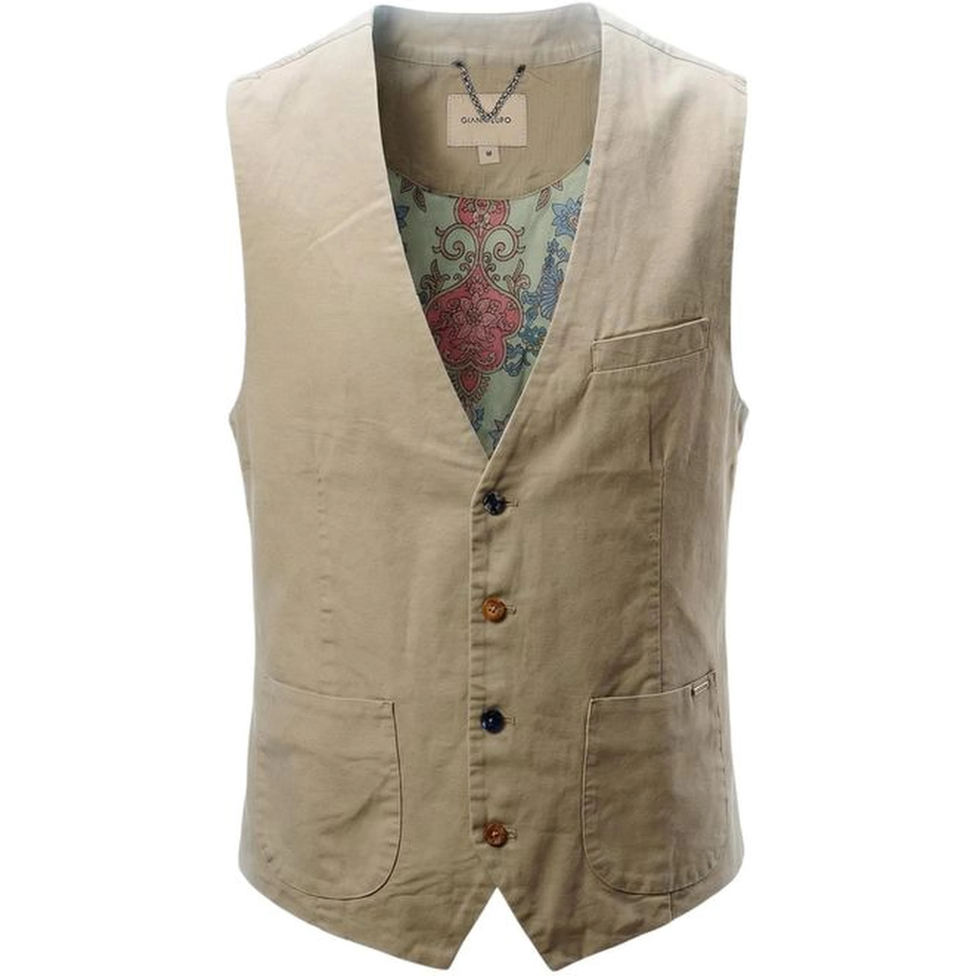 Beige Cotton Waistcoat