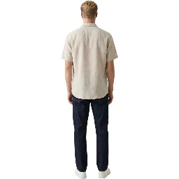 Beige Linen Shortsleeve Shirt
