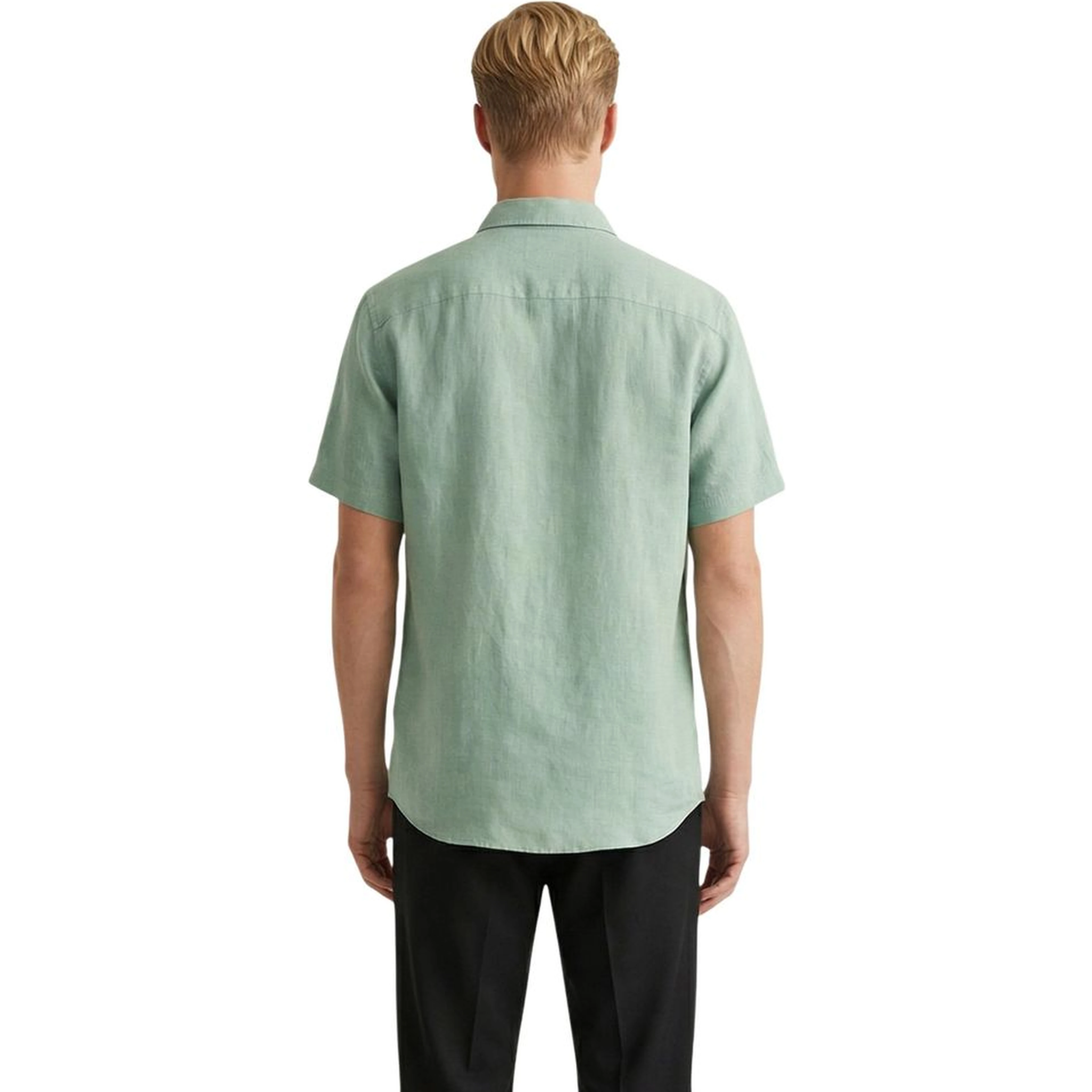 Green Linen Shortsleeve Shirt
